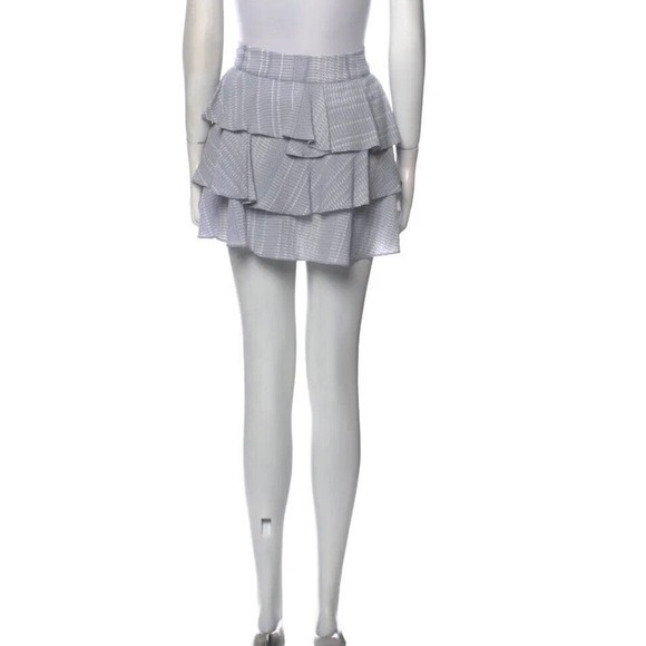 Derek Lam 10 Crosby | Women's Gray Elastic Waist Mini Ruffle Skirt Size 0 - Picture 2 of 9